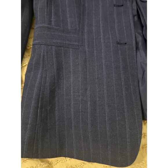 Women’s Navy Blue Striped Blazer Dress Suit Jacket Apt9 Stretch Size 6 - Picture 2 of 13